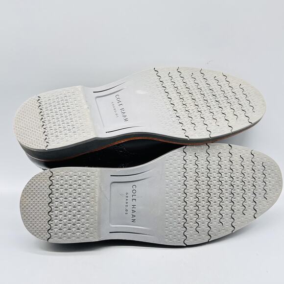 Cole Haan Shoes Mens 8.5 Black Leather Grand 360 Wingtip Oxford Brogue Dress - Picture 9 of 12